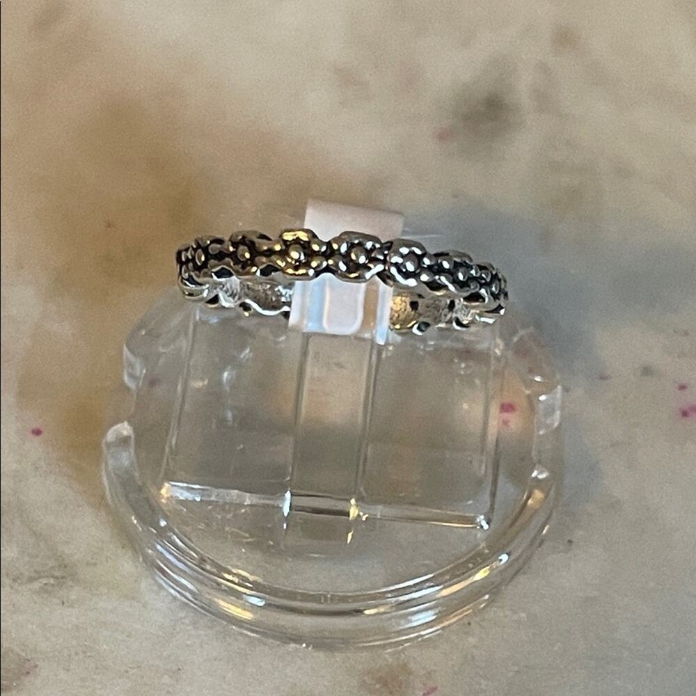 Silver Floral Band Ring 3